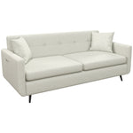 2 Seater Sofa 165cm Fabric Couch With Wood Legs And Pockets | One Size | Beige