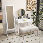 End Of Bed Bench, Tufted Upholstered Foot Stool | Medium | Cream