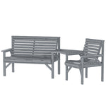 Wood Garden Furniture Set W/ Parasol Hole, Detachable Table | Grey