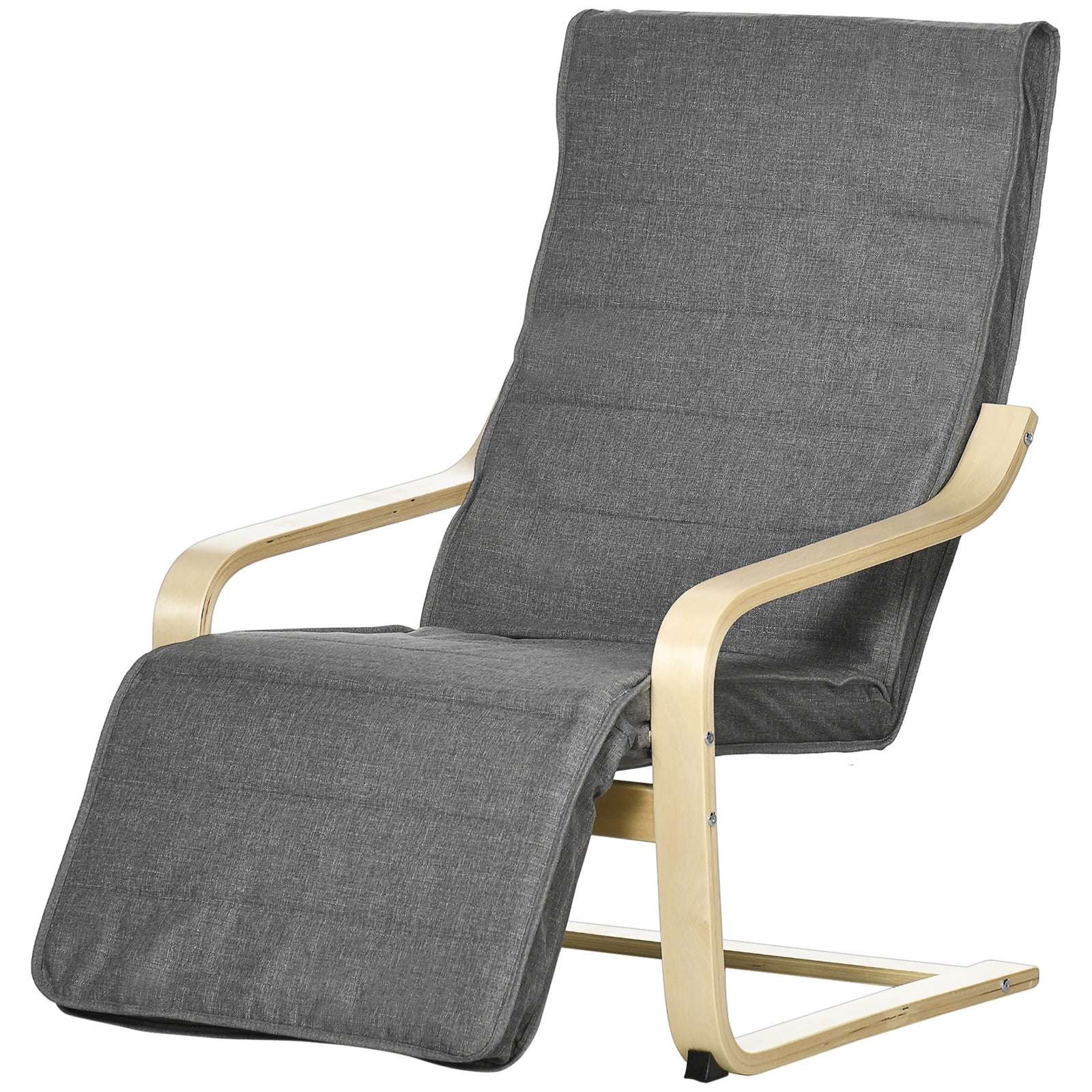 Lounge Chair Recliner Adjustable Footrest Home | One Size | Dark Grey
