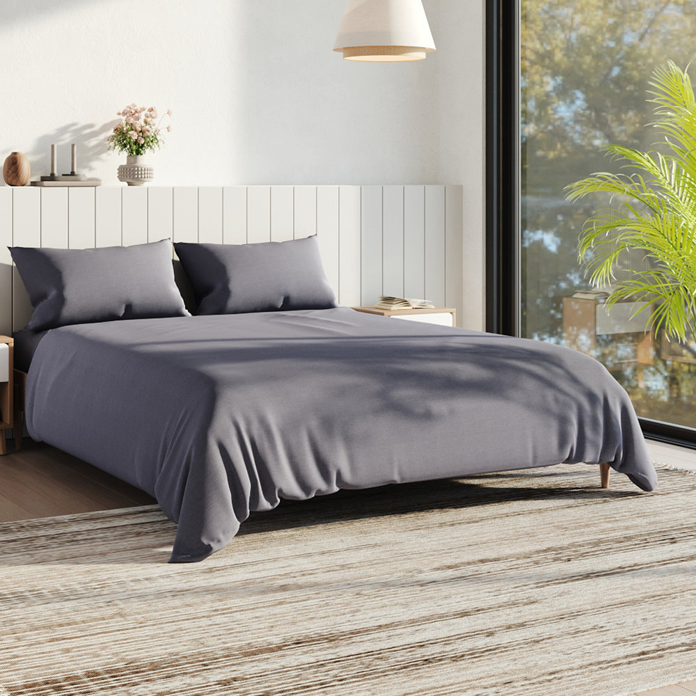 4 Piece Bedding Set – Brushed Microfiber Quilt Cover With Bed Sheet & 2 Pillowcases, Soft & Comfortable | Small