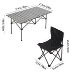 Set Of 5 Portable Folding Camping Table And Chair Set – Lightweight And Compact Outdoor Furniture | Black