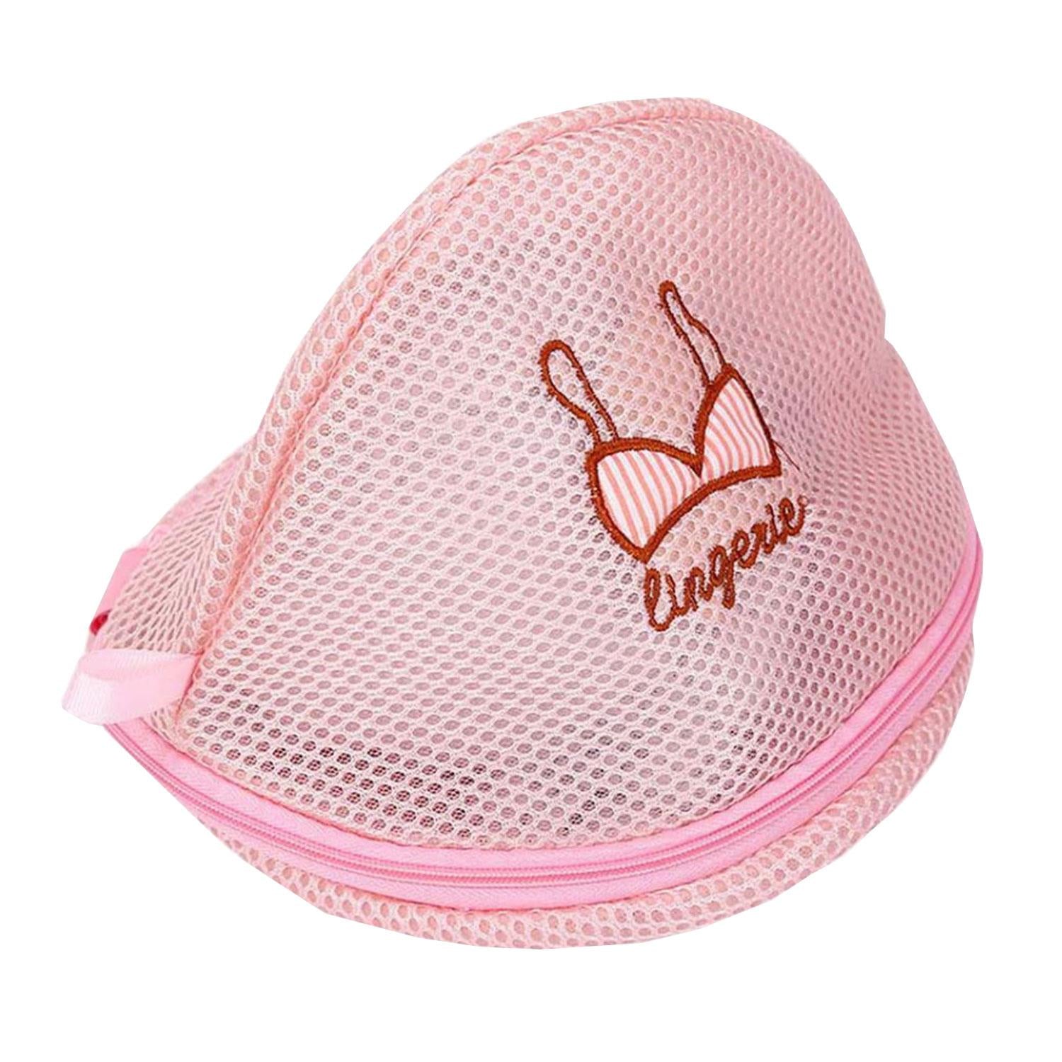 Zippered Mesh Laundry Clothes Bra Washing Bag, Pink