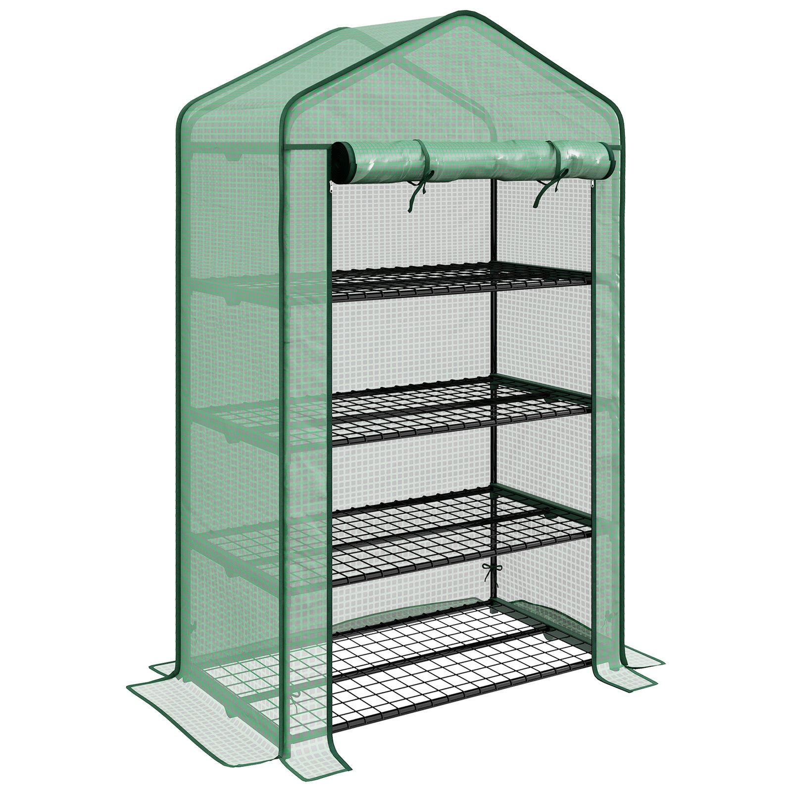 90x49x160cm Small Greenhouse W/ Shelves - Green