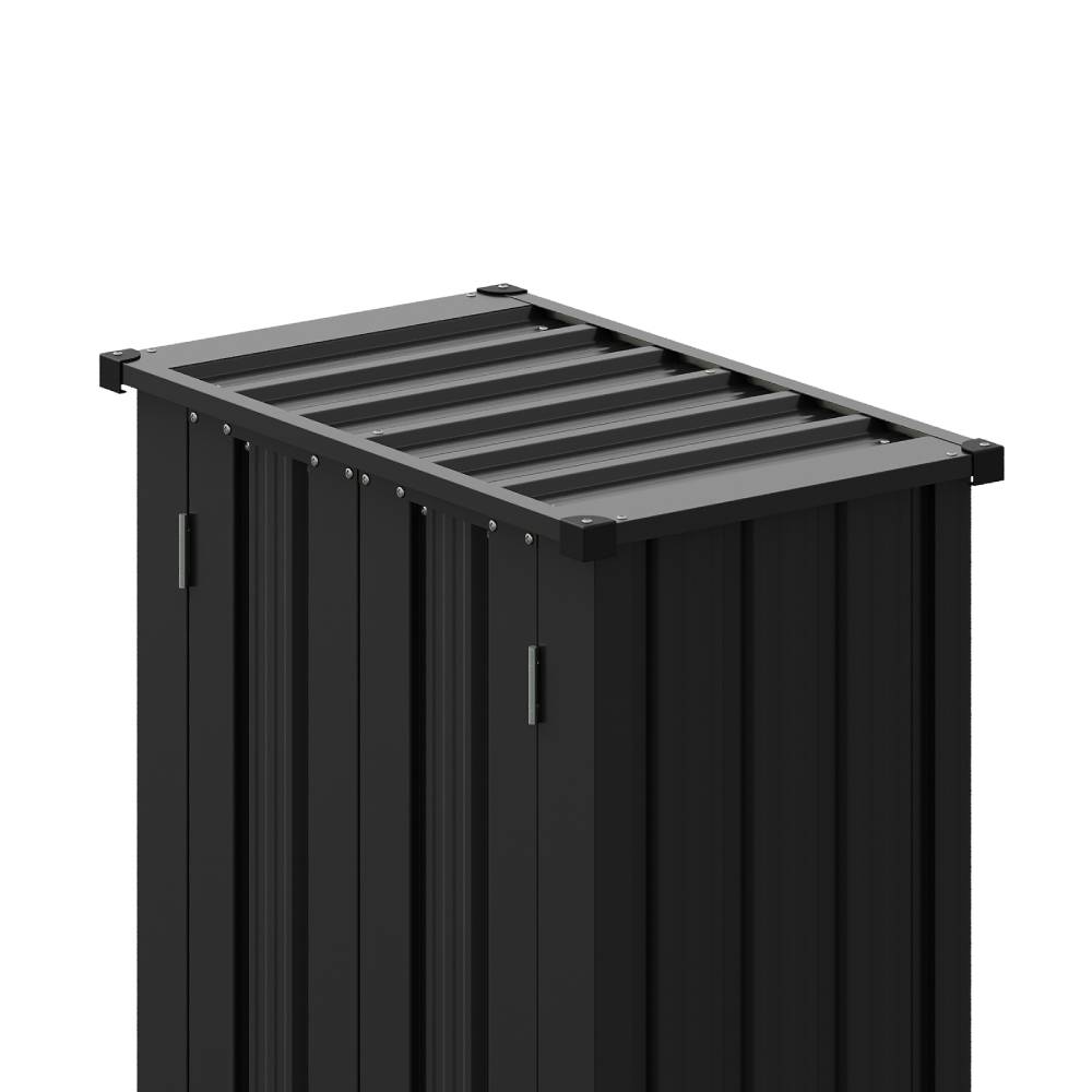 Metal Garden Storage Cabinet 2.6×1.5 Ft Outdoor Shed With 2 Shelves, Lockable Double Doors