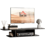 Wall Mounted Tv Stand With Storage Shelf | Black