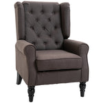 Accent Armchair Home Furniture Retro Tufted Club Wood | One Size | Brown