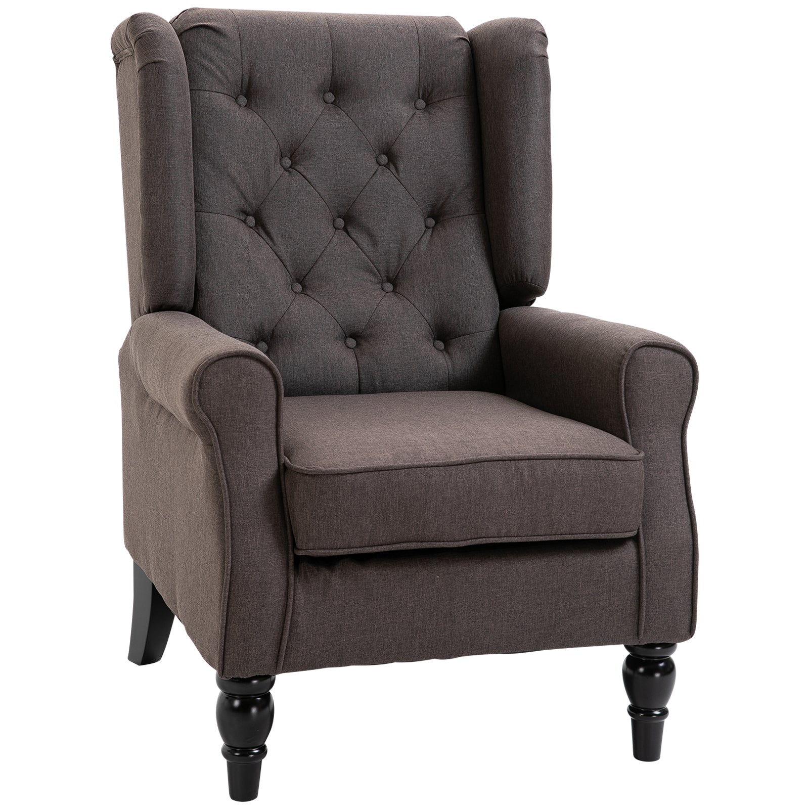 Accent Armchair Home Furniture Retro Tufted Club Wood | One Size | Brown