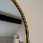 Emi- Gold Metal Runway Oval Mirror | 120cm x 40cm