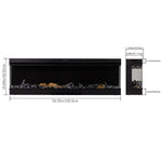 60’’ Smart Electric Fireplace with 3-Sided Panoramic Flame, WiFi  App Control, 750W/1500W Heater, 12 Flame Colours, Crackling Sound & Adjustable Thermostat, Recessed Black Fireplace Heater
