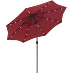 2.7m Patio Led Umbrella W/ Tilt/crank | Red