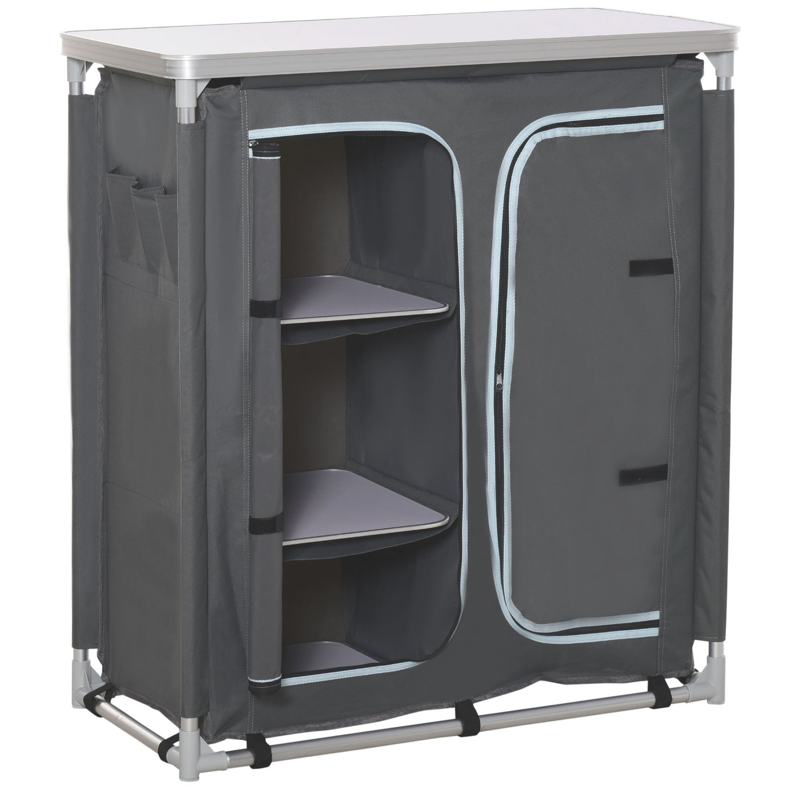 Outdoor Aluminum 3-shelf Camping Cupboard Kitchen Station