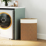 55l Laundry Hamper With Removable Washable Liner Bag | Brown