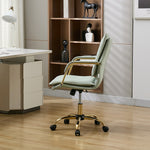 Modern Pu Leather Office Chair With Armrests, Gas Lift Height Adjustment | Light Green