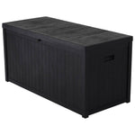 430L Large Garden Storage Box – Wooden Style Outdoor Storage Box, Waterproof, Durable & Easy to Assemble (No Wheels) | Black