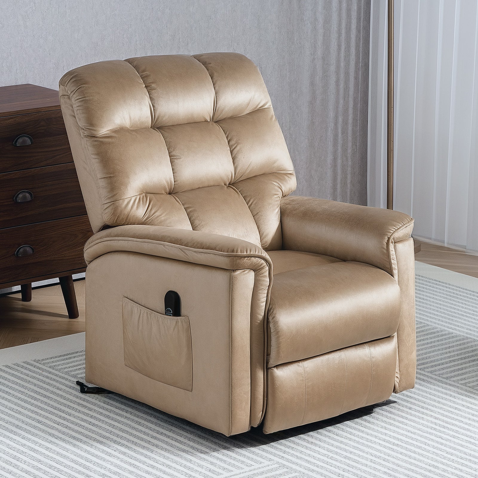 Power Lift Recliner Chair For Elderly W/ Remote Control | One Size | Beige