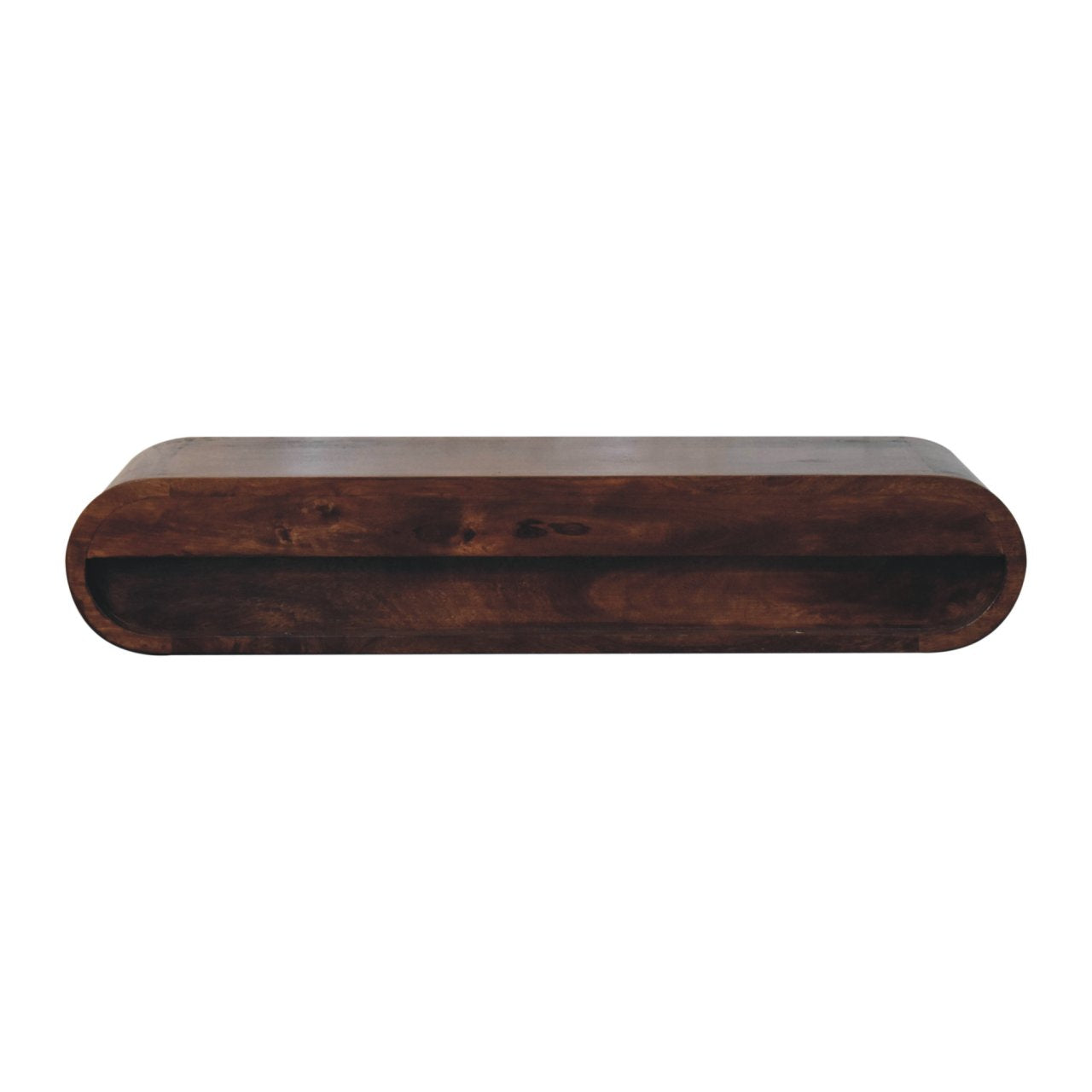 Wall Mounted California Walnut Console Table, 2 Drawers, Dark Brown