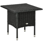 Pe Rattan Coffee Table, Patio Side Table | Black