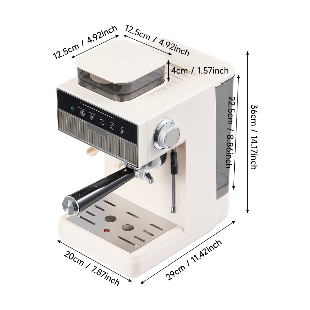 Espresso Coffee Machine With Integrated Coffee Grinder And Milk Frother