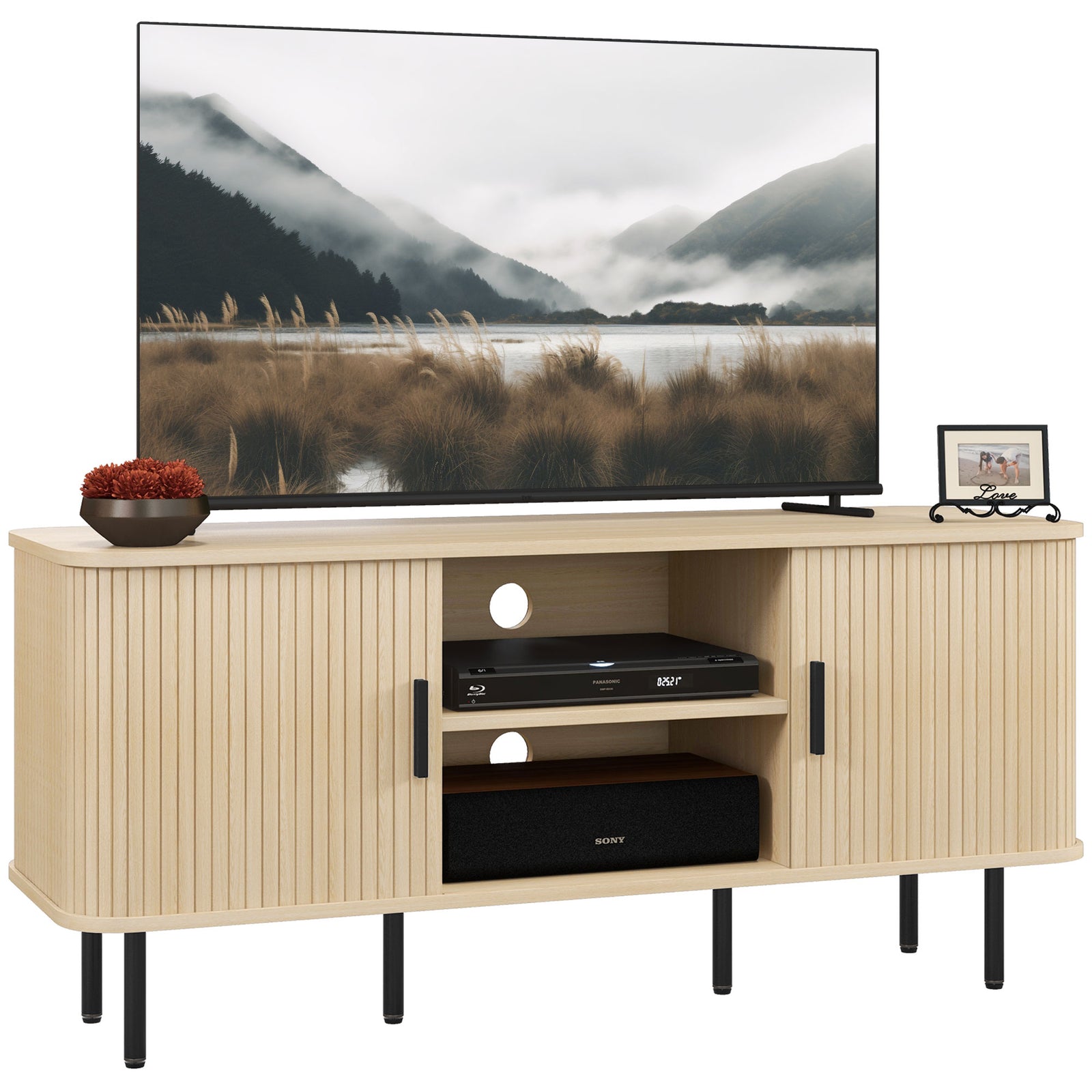 Tv Unit For Living Room, Tv Stand, Oak Tone