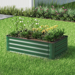 1m W x 0.6m D Green Galvanized Steel Raised Garden Bed