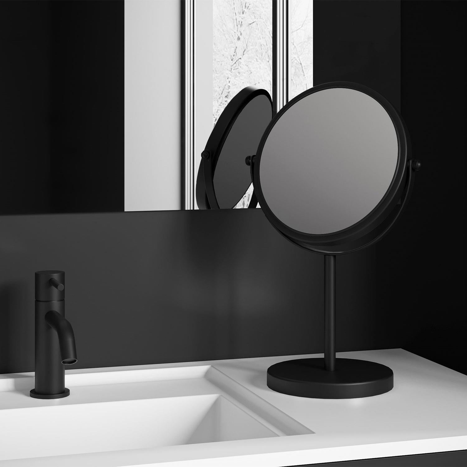 Magnifying Mirror Freestanding X1/x5 Matt Black Architect Collection