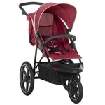 Foldable Three-wheeler Baby Stroller W/ Sun Canopy, Storage | Red
