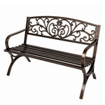 Garden Bench, Butterfly Cast Iron Outdoor Bench,300kg Metal, Bronze | Bronze