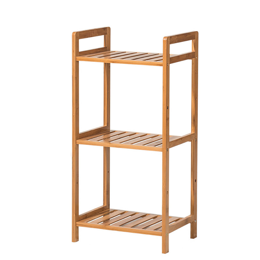 Tiered Bamboo Wood Book Storage Shelf | Small
