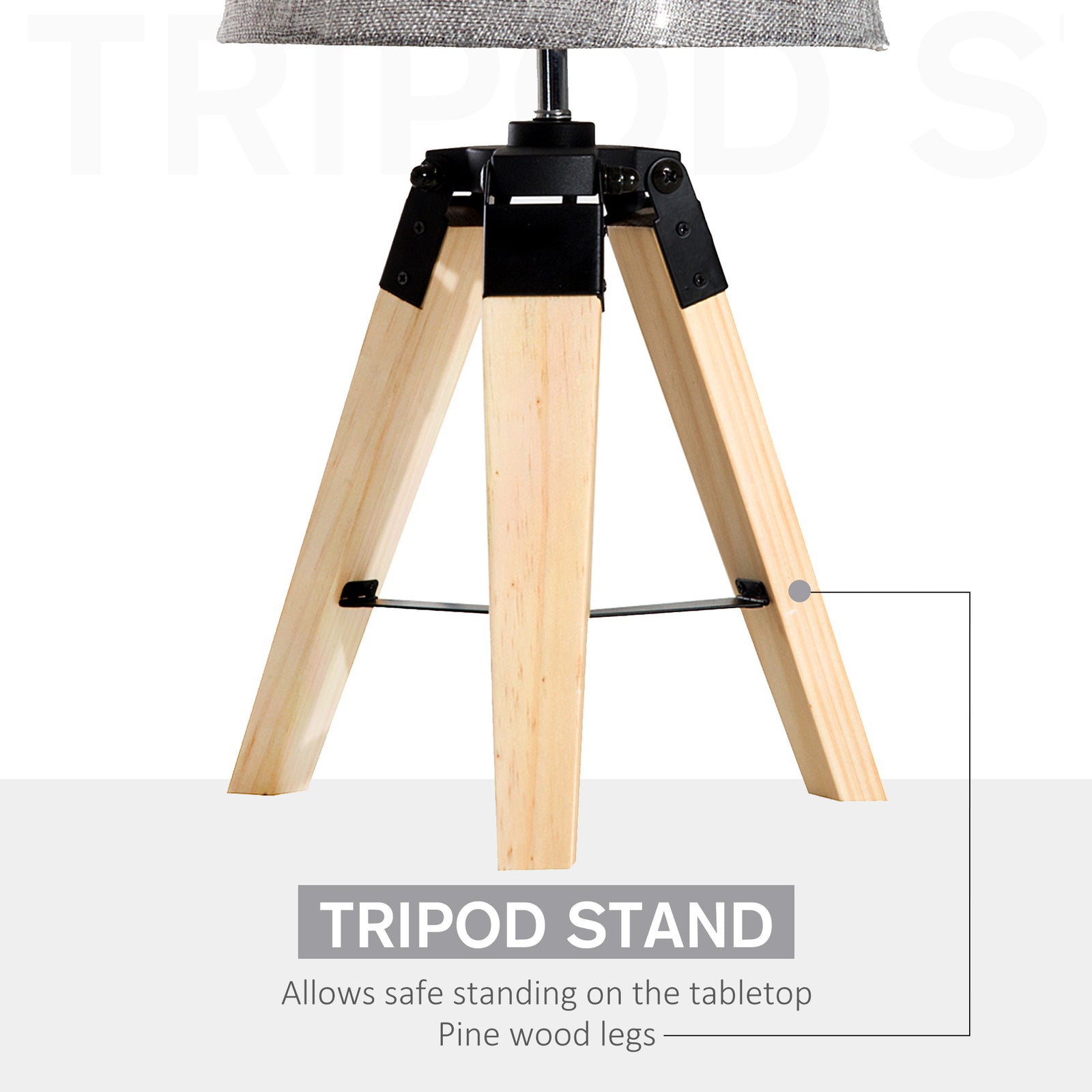 Tripod Table Lamp Living Room Night Lighting Bedside Desk
