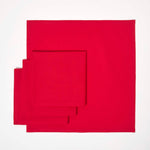 Plain Cotton Fabric 4 Napkins Set | 45cm x 45cm | Red