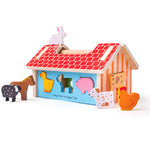 Wooden Farmhouse Shape Sorter Toy