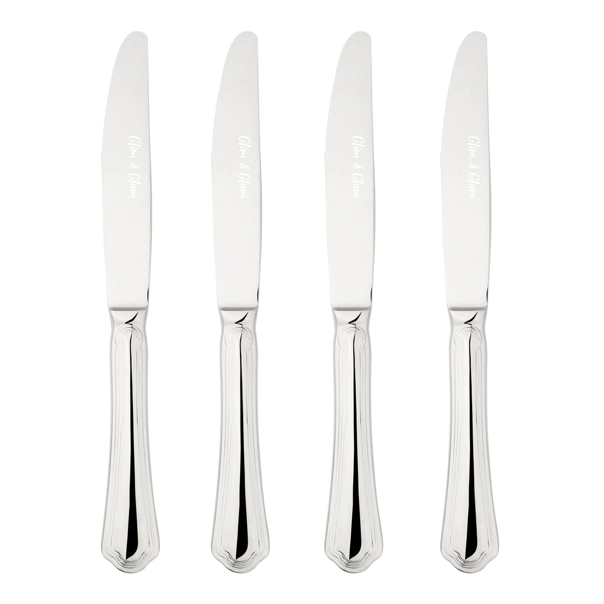 Cutlery 18/8 Stainless Steel Dinner Knife 4pc Set Alhambra | Set of 4 | Silver