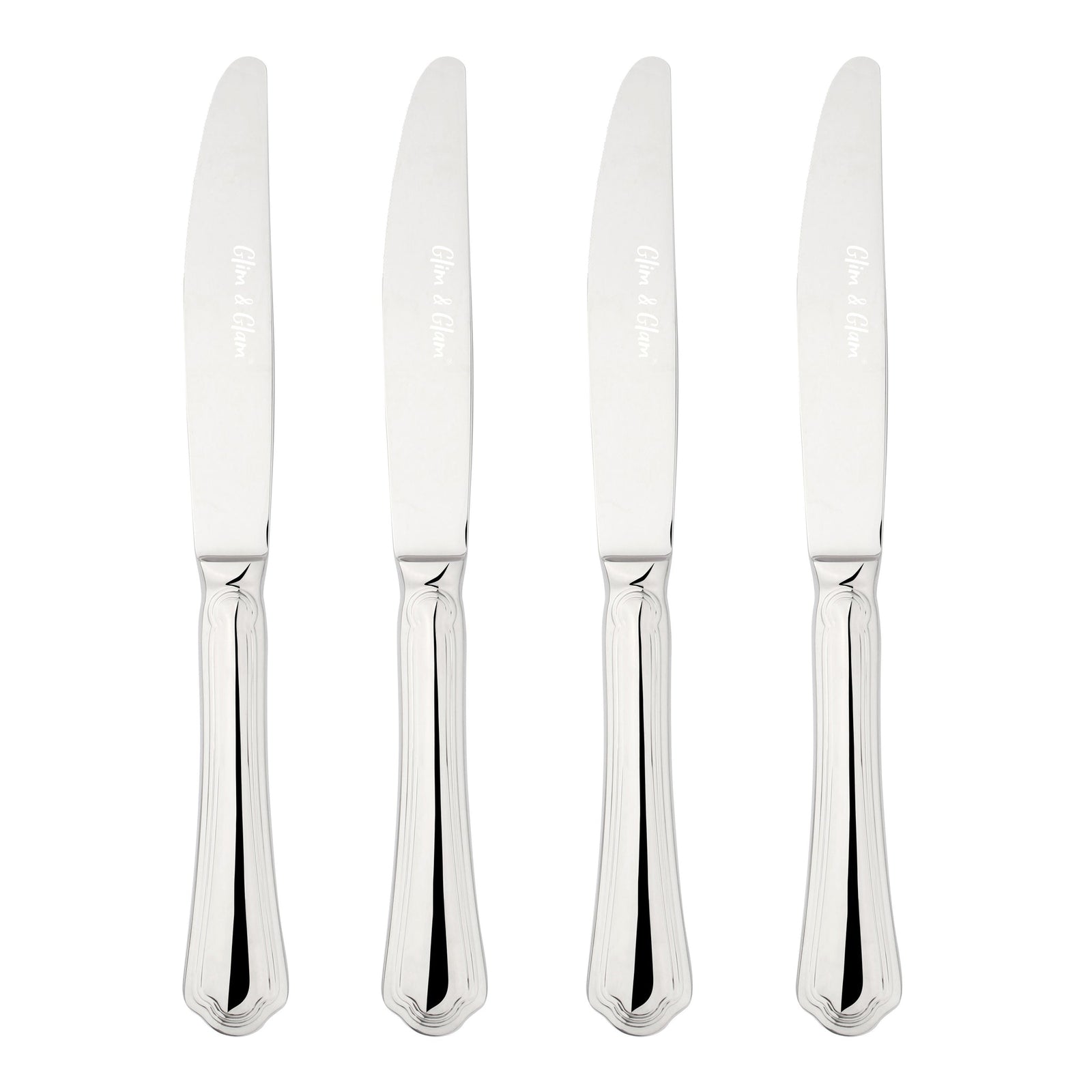 Cutlery 18/8 Stainless Steel Dinner Knife 4pc Set Alhambra | Set-of-4 | Silver