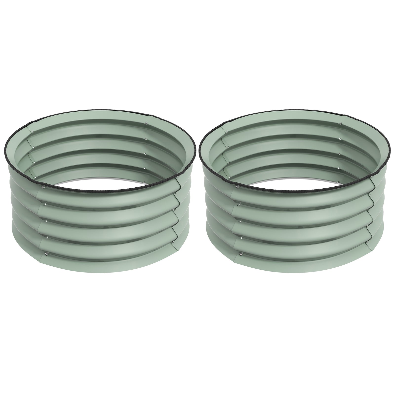 Set Of 2 Raised Garden Bed Metal | Green