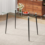 120cm W X 70cm D X 75cm H Modern Dining Table With Tempered Glass Tabletop & Metal Legs