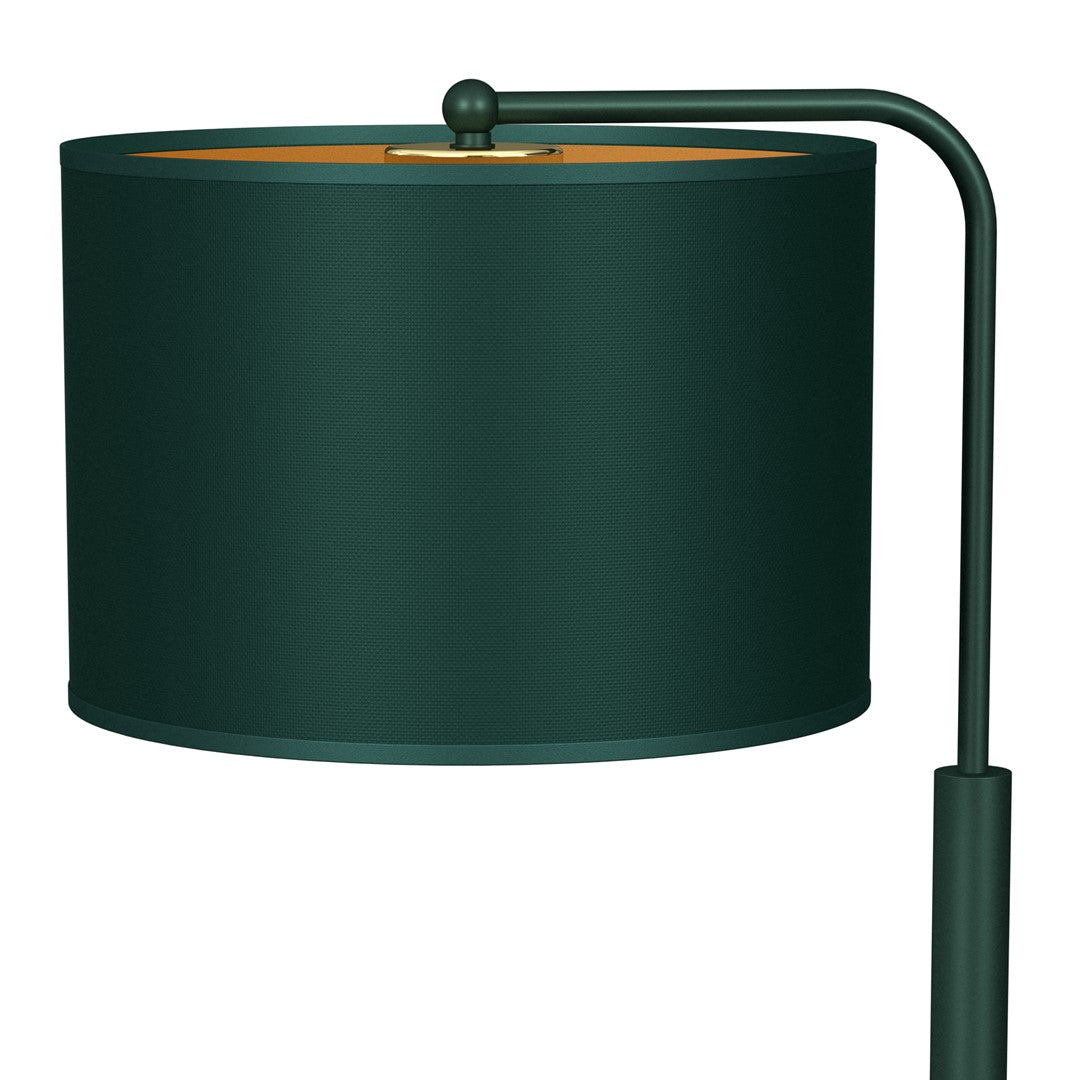 Verde Hand Made Scandi Style Table Lamp In A Rich Green Finish With Gold Accents Holds 1xe27 Led Bulb