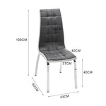 Grey Faux Leather Dining Chair With Metal Legs