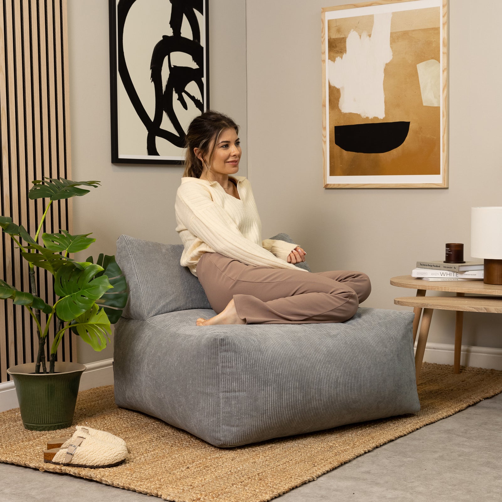 Tetra Cord Recliner Sofa Section | Charcoal
