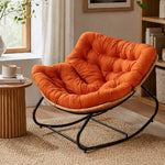 Modern Rocking Chair with Cushion – Compact | Orange