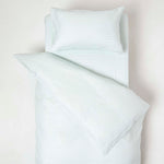 Cotton Stripe Cot Bed Duvet Cover Set 330 Thread Count | Cot Bed | Blue