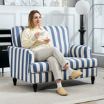 Cuddle Chair With Stripe, Armchair For Living Room | Blue