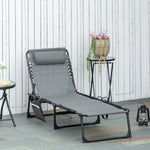 Lounger Reclining Camping Bed 5-position Adjustable