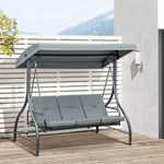 3 Seater Canopy Swing Chair Porch Hammock Bed Rocking Bench | Dark Gray