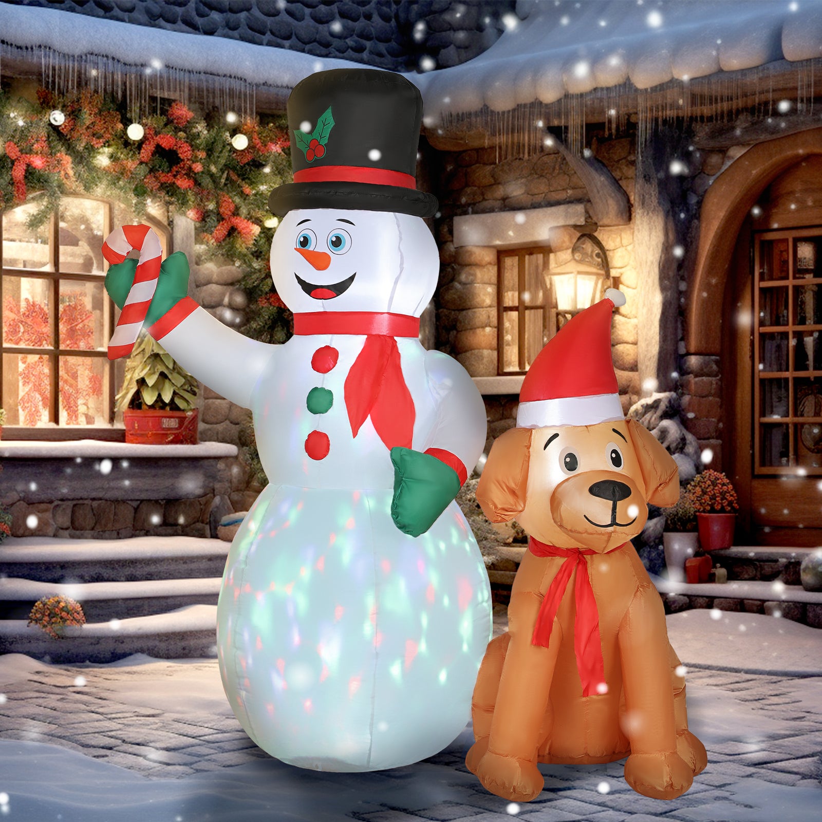 6ft Blow Up Christmas Inflatable Decoration With Built-in Led Light