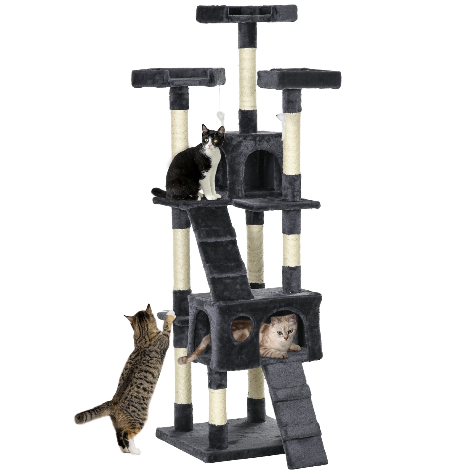 Cat Tree Kitty Activity Play Centre, Scratching Scratcher, 173cm