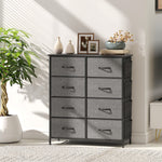 Fabric Chest Of Drawers, 8 Drawer Dresser For Bedroom | Grey