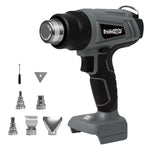 Hot Air Heat Gun Electric Cordless 21v With 5 Nozzles (no Battery) | Grey