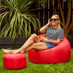 Classic Indoor Outdoor Bean Bag & Pouffe Chair | Red