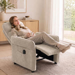Recliner Armchair, Manual Recliner Chair, Massage & Heat | Beige